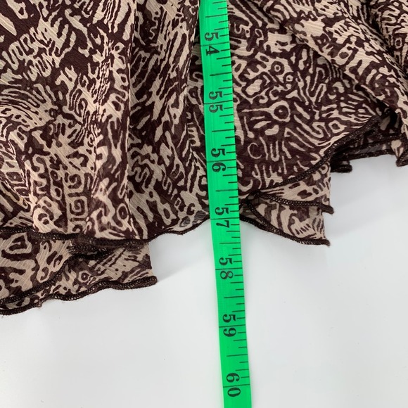 Boho Brown Abstract Maxi Dress Lined Sleeveless Crinkle Fit & Flare Plus Size 16 - Picture 6 of 14